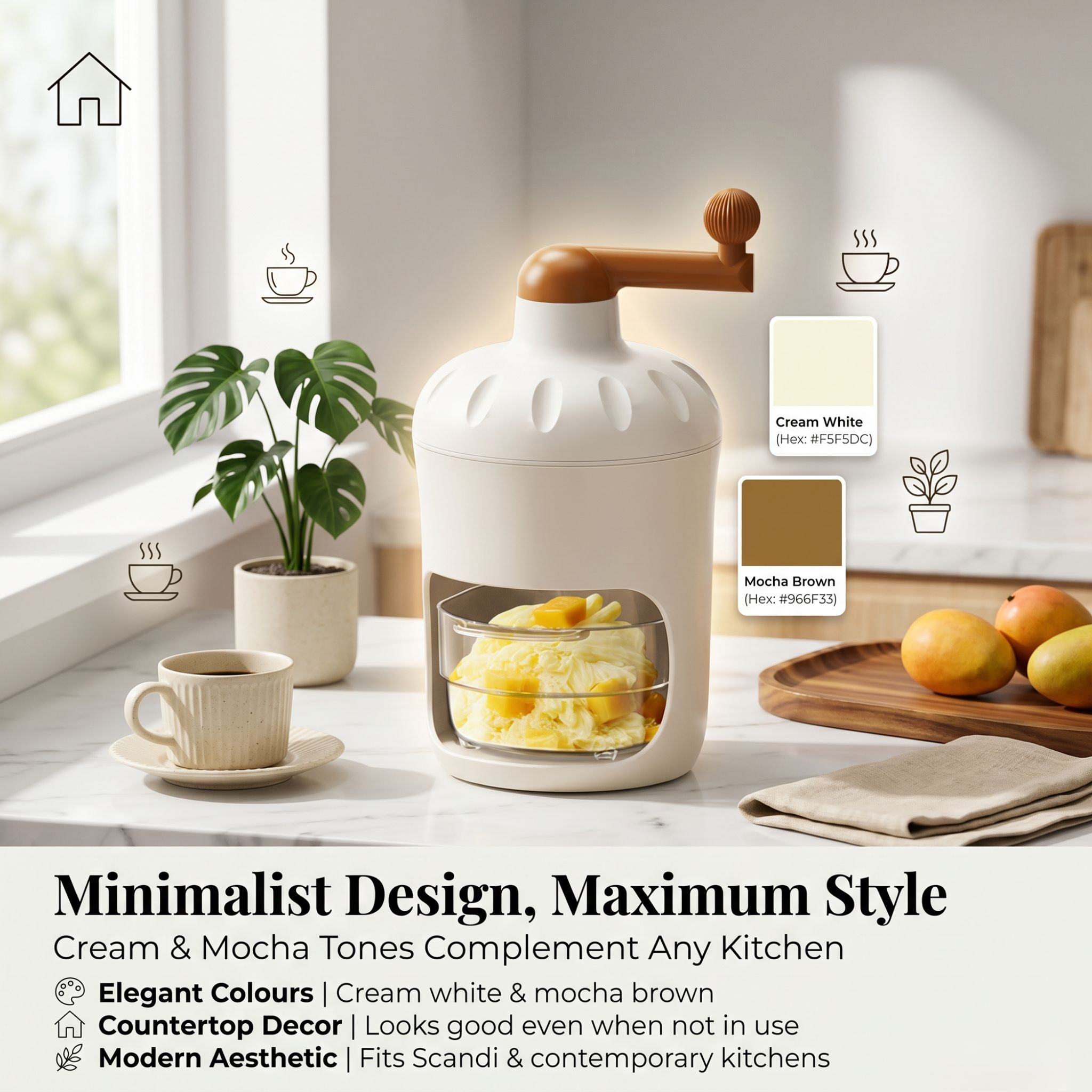 Household Small Manual Ice Shaver Creative Portable Ice Crusher