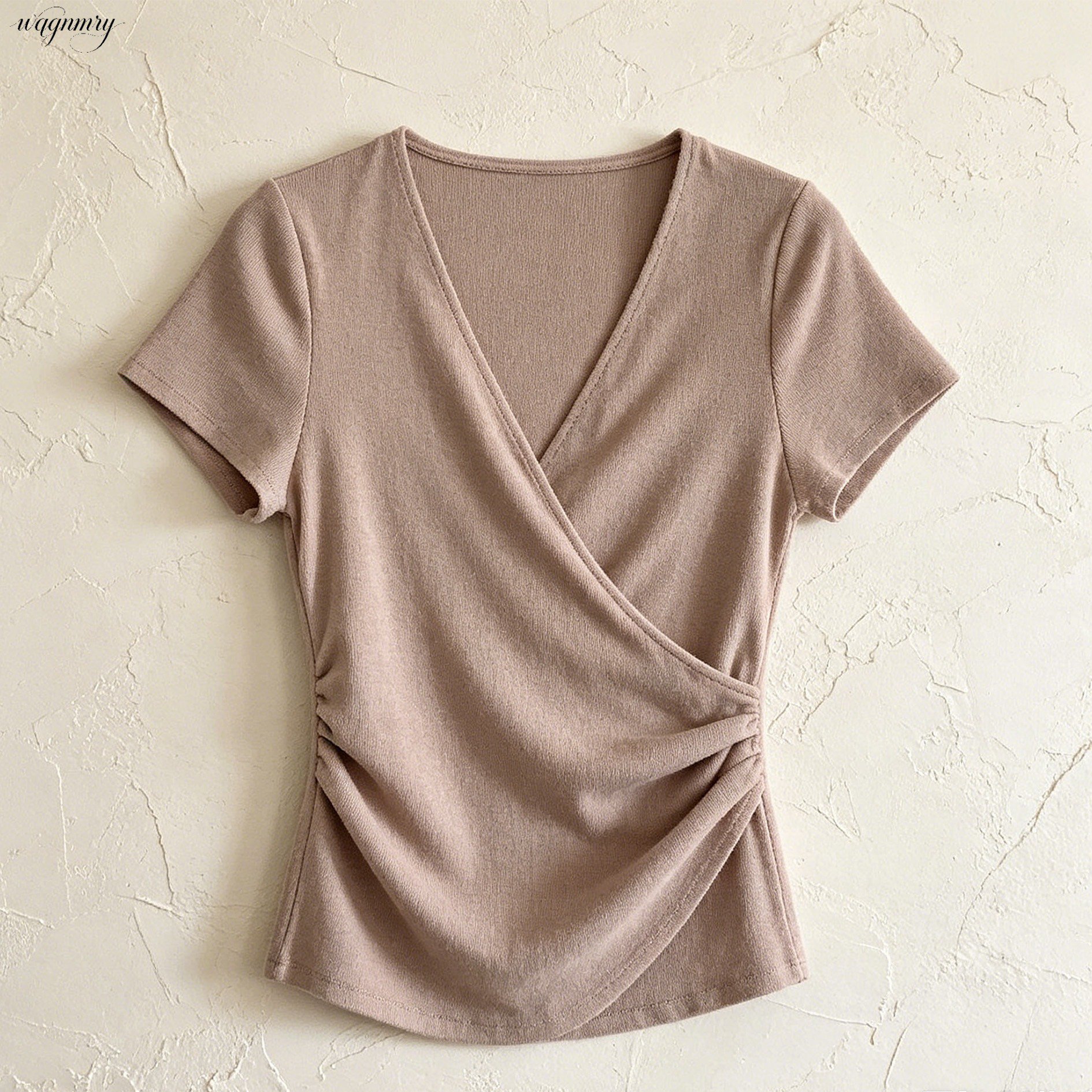 クロスVネックニットTシャツ