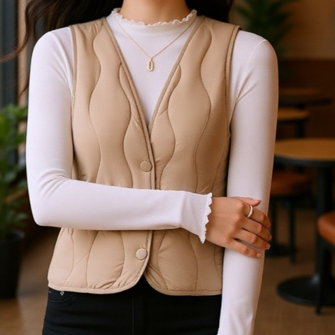 新しい冬スタイルの女性のダウンシルクベスト、軽量で暖かいフリースベスト、ショートベスト、インナーレイヤー