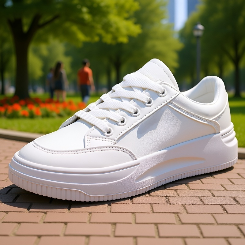 通気性に優れたソフトソールの身長アップスニーカー（白）