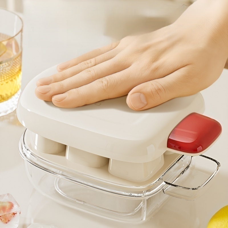 Manual Press Food Grade Ice Tray with Lid