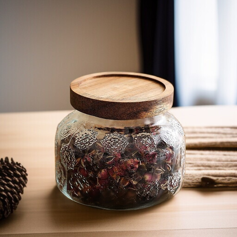 食品を保存するガラス密封容器