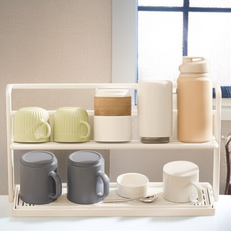 비주얼 열 방지 대나무 커버 이중 수납 컵 홀더 세라믹 세라믹 컵 두꺼운 수납 홀더 물빠짐 컵 홀더