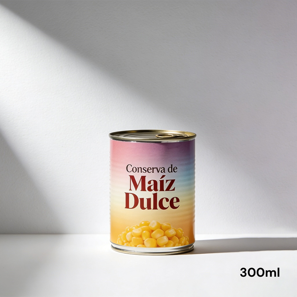 Maíz enlatado tierno y fresco