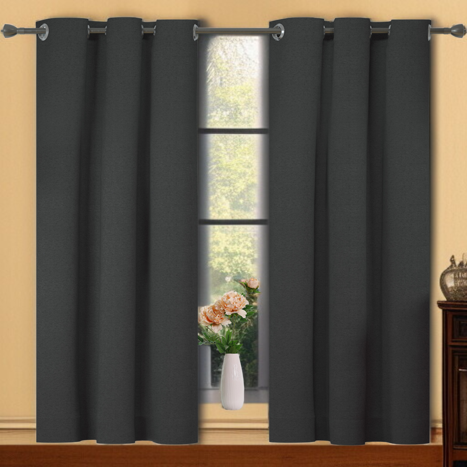 寝室ソリッドカラー高遮光遮光カーテン完成リビングルームバルコニーフル遮光カーテン