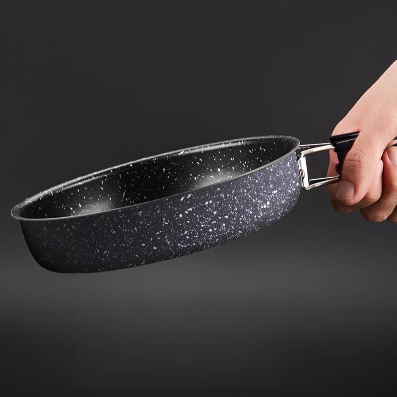 戶外露營大型摺疊不沾煎鍋麥飯石炒鍋