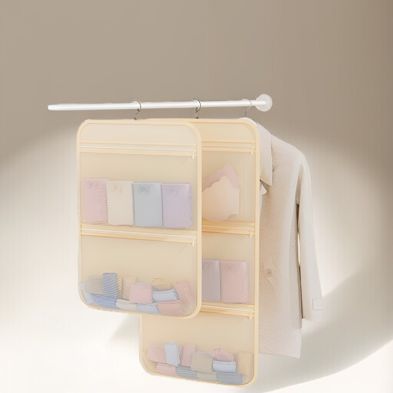 靴下収納ツール 寮のワードローブ 下着吊り下げバッグ 吊り下げネットバッグ ベッドサイド収納バッグ