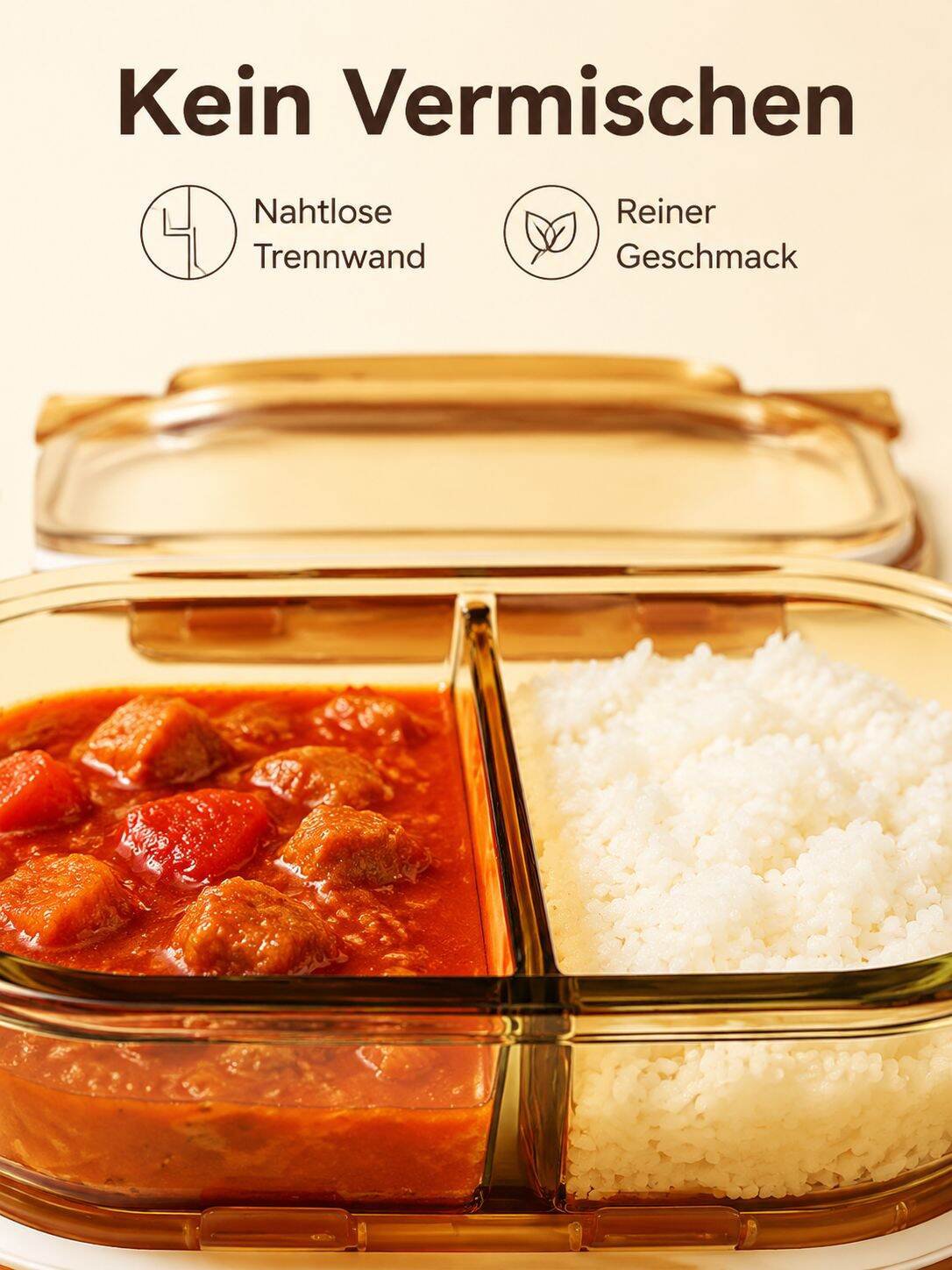 -[Must-have für den Fettabbau] Bernsteinfarbene, hochhitzebeständige Lunchbox mit hohem B