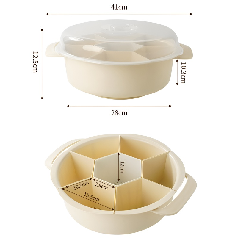 Versatile Sectioned Plate for Food and Pot Serving