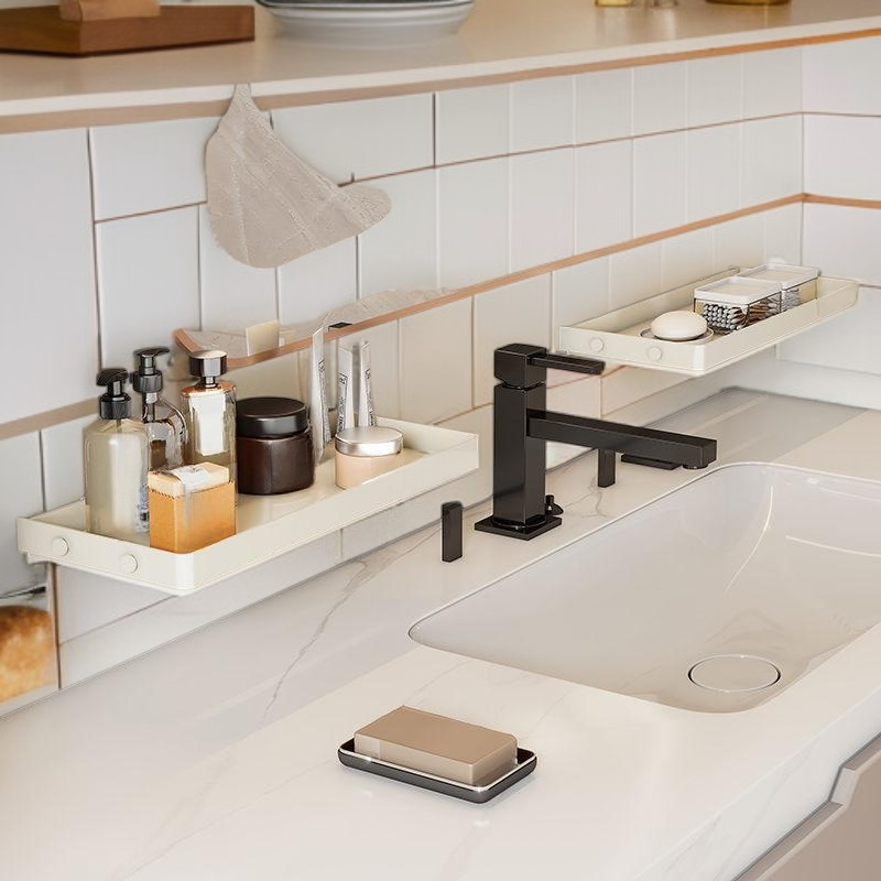 Wiszący na ścianie stojak na szczoteczki i kubki do płukania ust bez wiercenia do łazienki