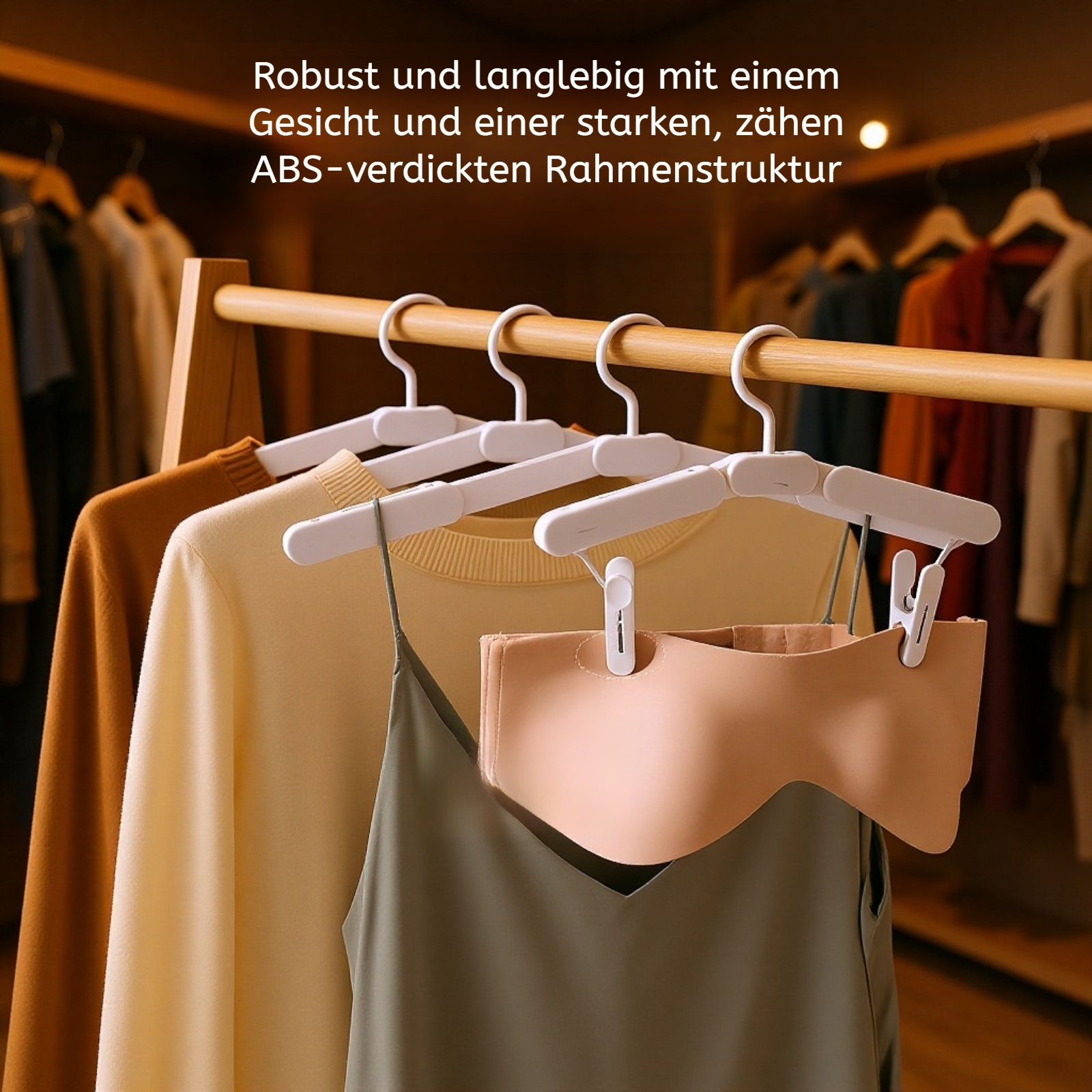 Rutschfester, verdickter, spurloser, faltbarer Kleiderbügel