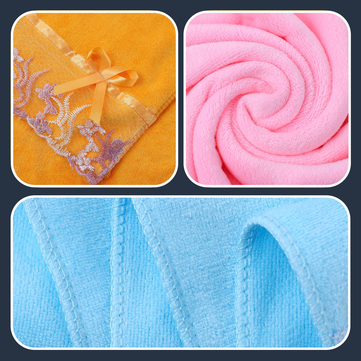 Soft Absorbent Embroidered Towel Set