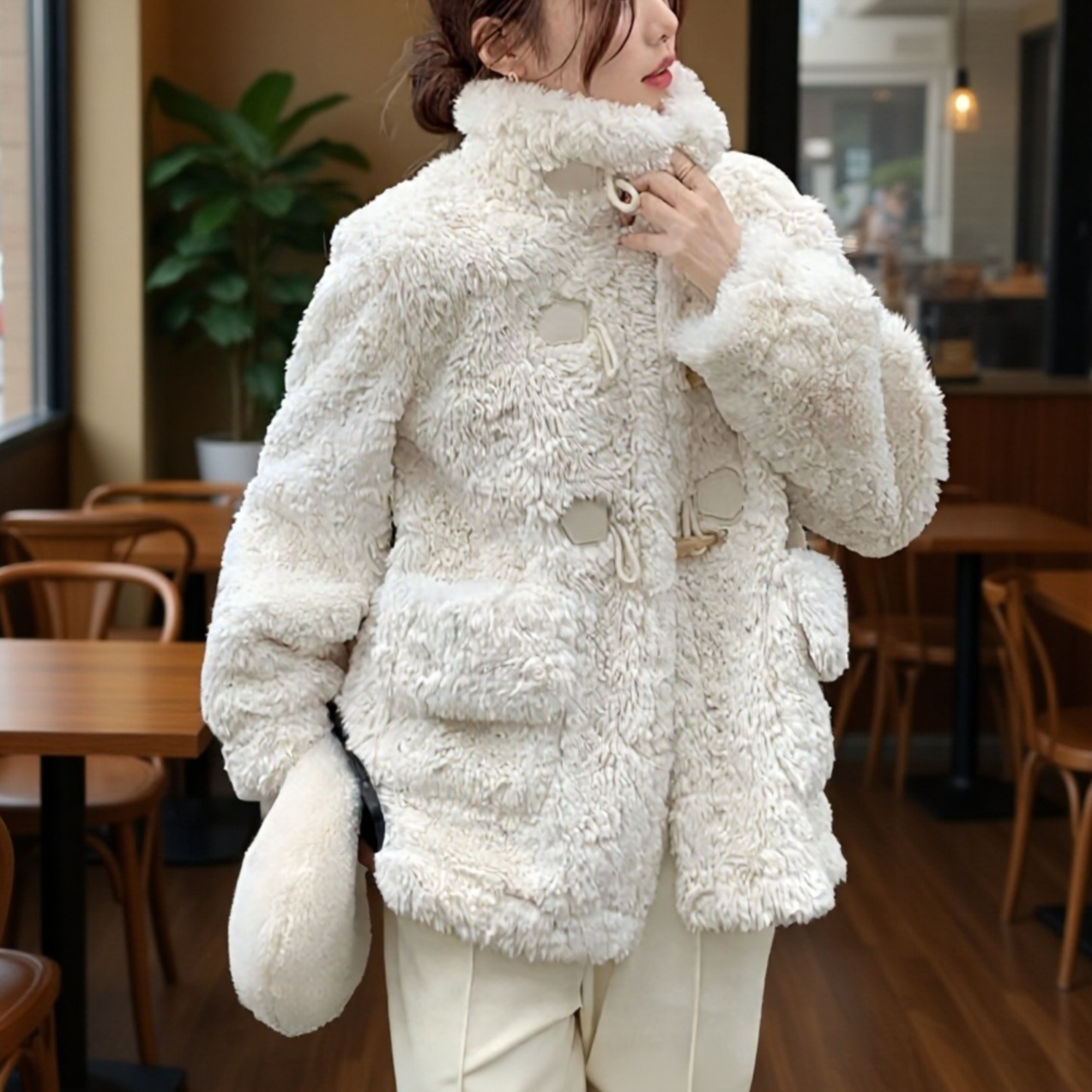 Őszi-téli női kabát divatos megjelenéssel