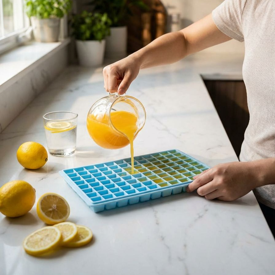 透明な氷が並ぶ製氷皿