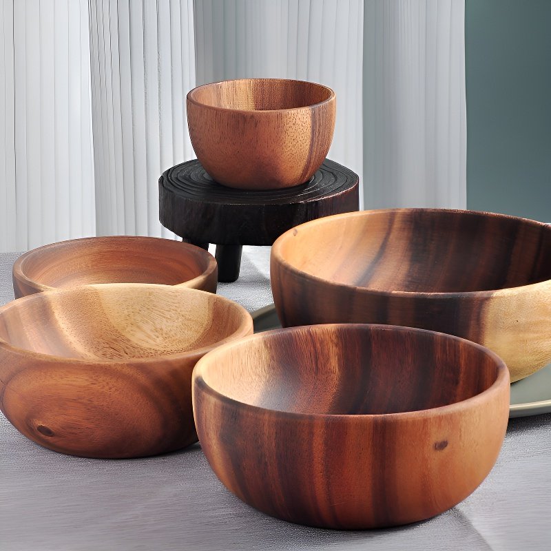 Bol à salade en bois massif, plateau en bois multifonction, adapté aux fruits et aux noix