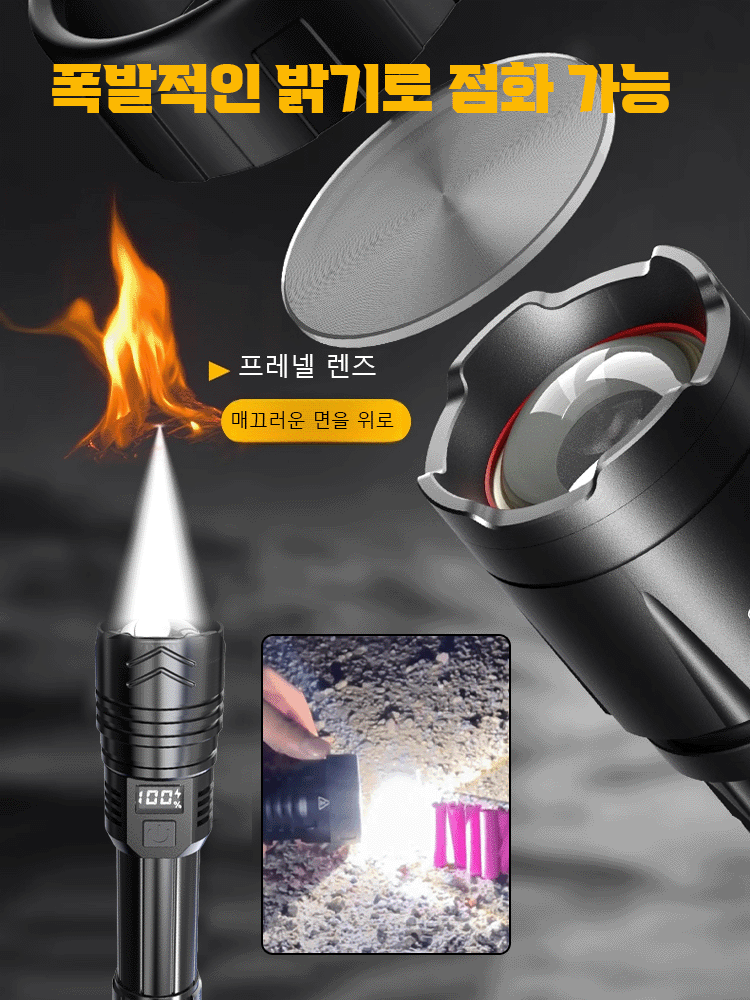 고휘도 레이저 손전등, 점화 + 보조배터리 기능