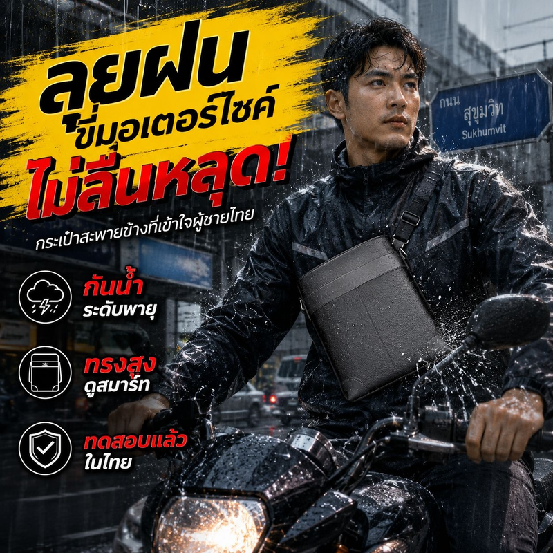 กระเป๋าคาดอกผู้ชายหนังแท้ สไตล์จิงโจ้