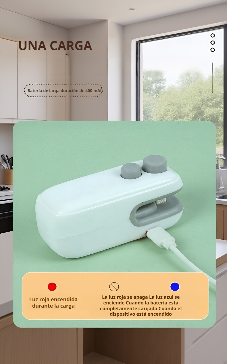 Sellador doméstico conservando snacks y aperitivos