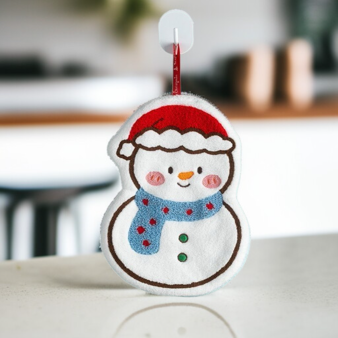 サンタクロースハンドタオル かわいい吊り下げ式 厚手速乾キッチンタオル