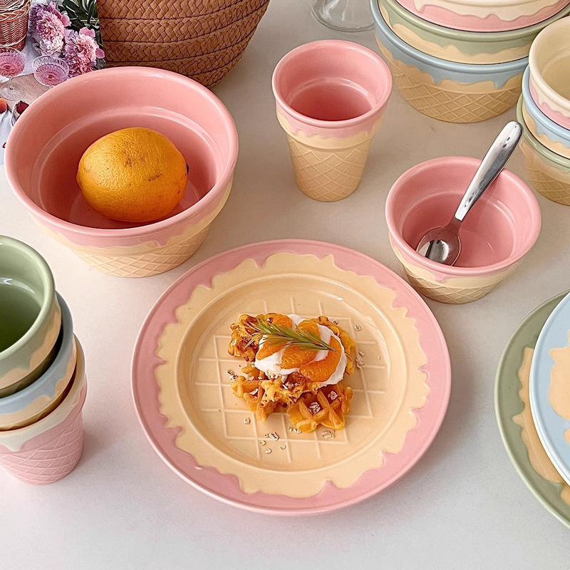 Cute Ice Cream Ceramic Dinnerware Set