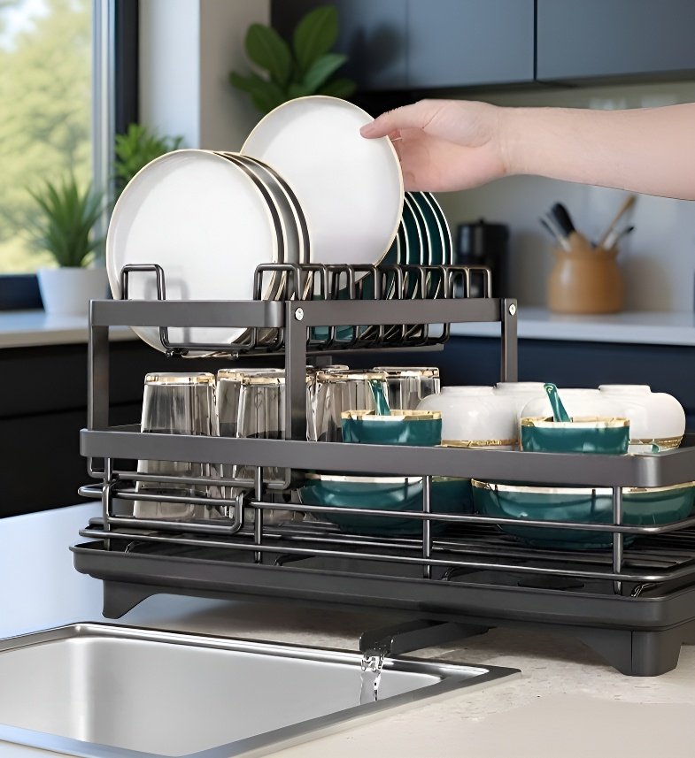 調味料や食器を整理できるキッチンラック