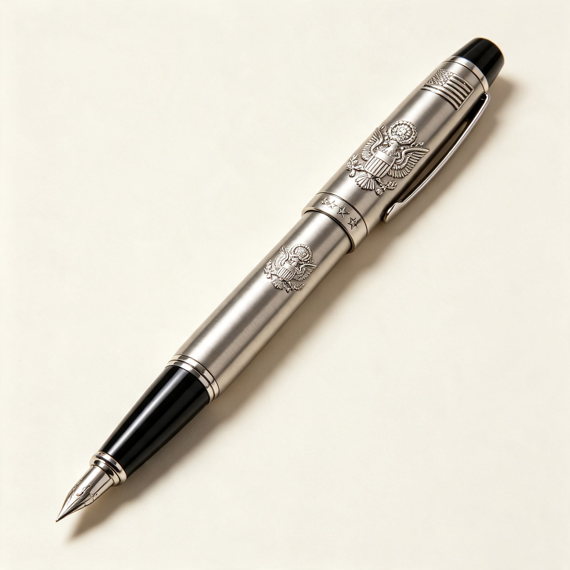 Embossed Eagle Emblem Metal Fountain Pen