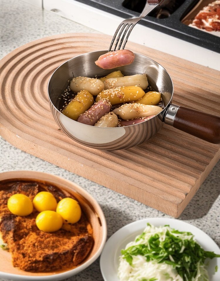 持ちやすい取っ手付き和風304ステンレス小鍋