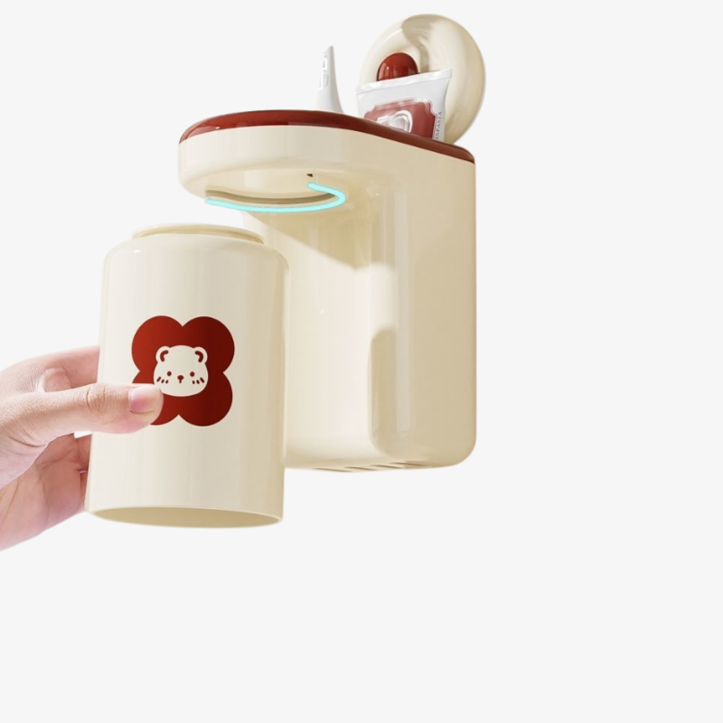 펀치패드 칫솔 컵걸이 플라워 거꾸로 걸이 수납선반 물빠짐 양치컵 수납컵걸이