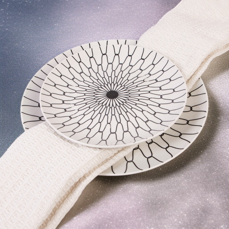 北歐風格黑白瓷器餐具套裝