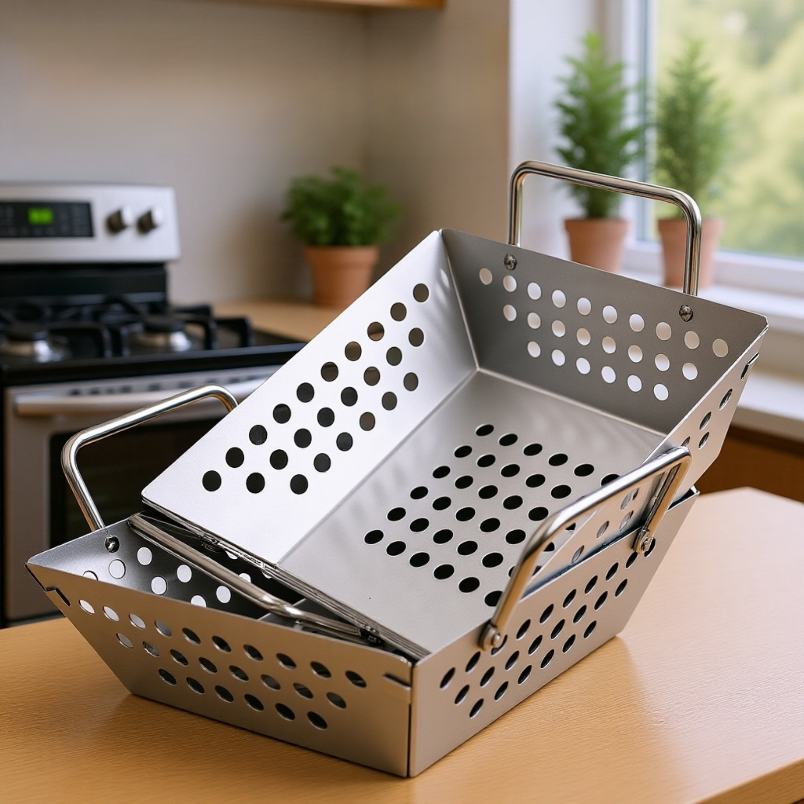 음식이 올려진 바베큐 트레이 활용 예시