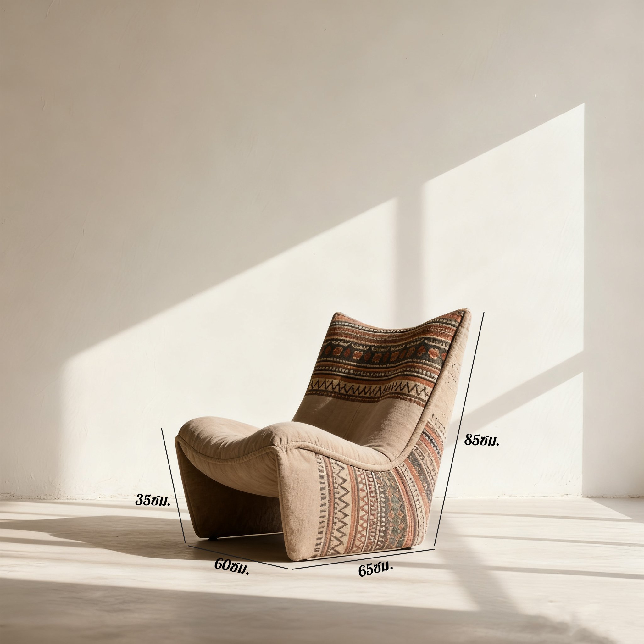 เก้าอี้ผ้าลายประเพณีเน้นความสบาย