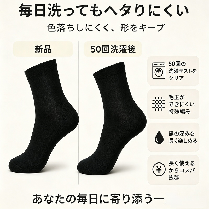 汗を吸収して防臭するスポーツソックス
