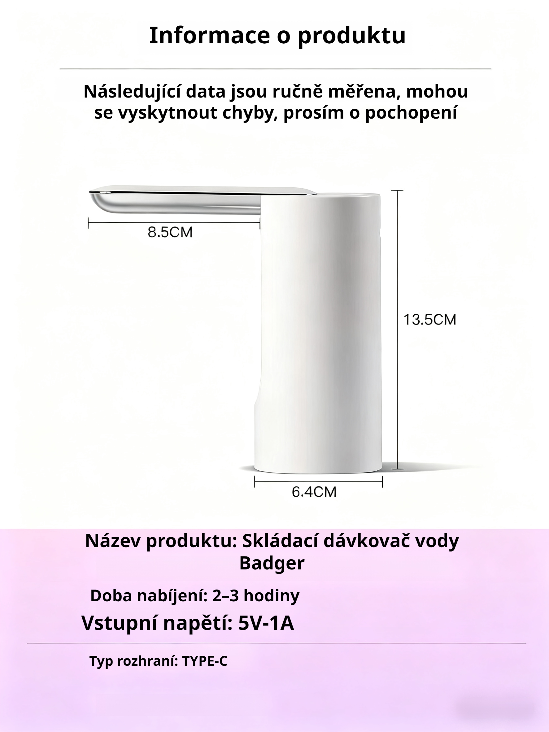  Skládací elektrická pumpa na vod