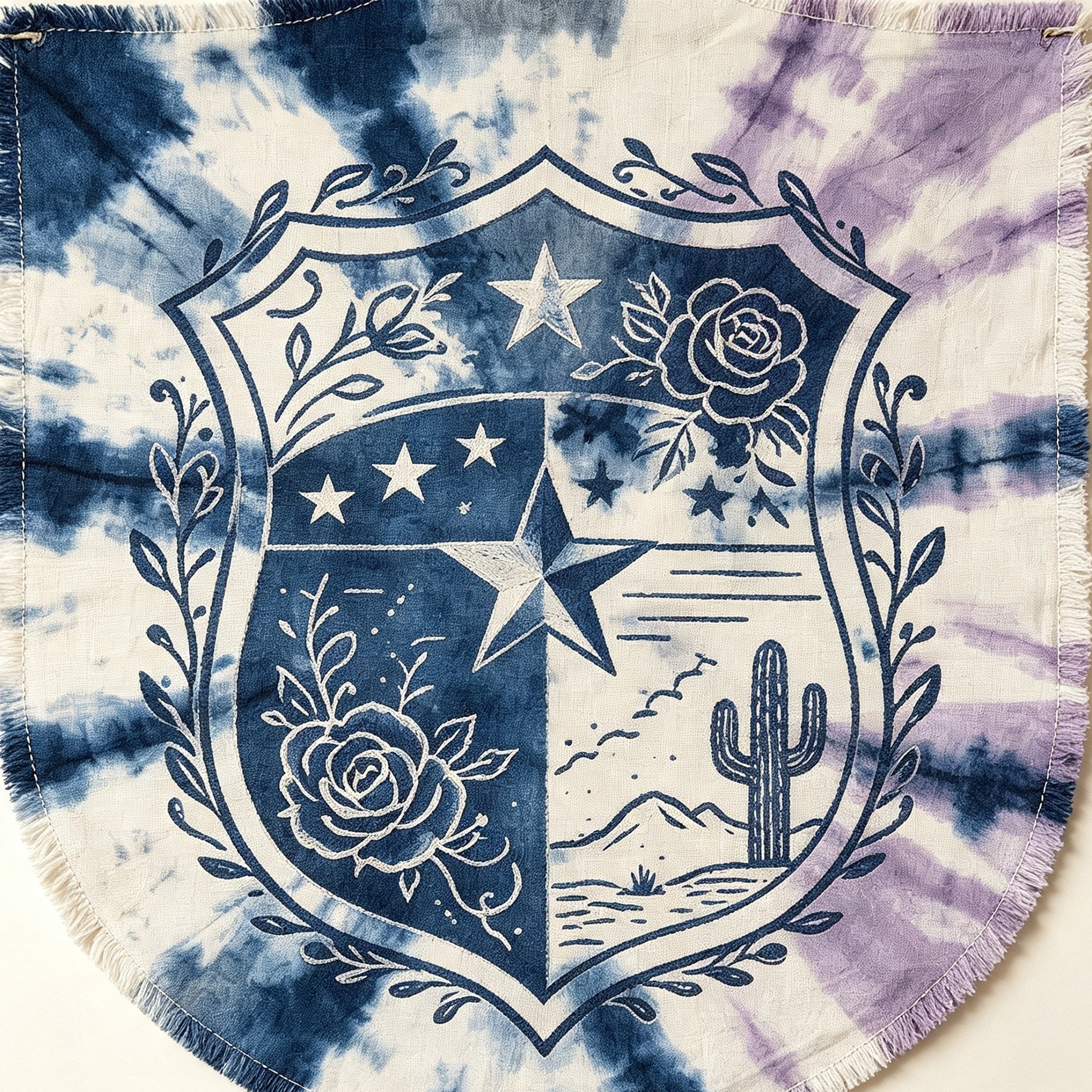 Star Shield Tie-Dye Banner