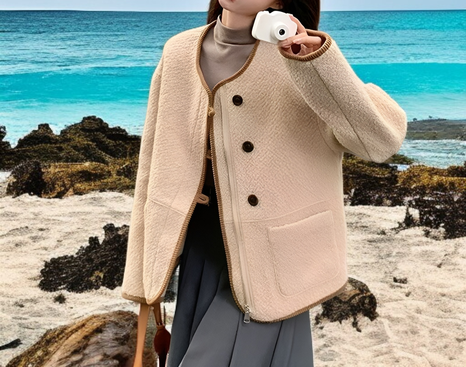 冬のおしゃれファッションに最適なラムファーコート