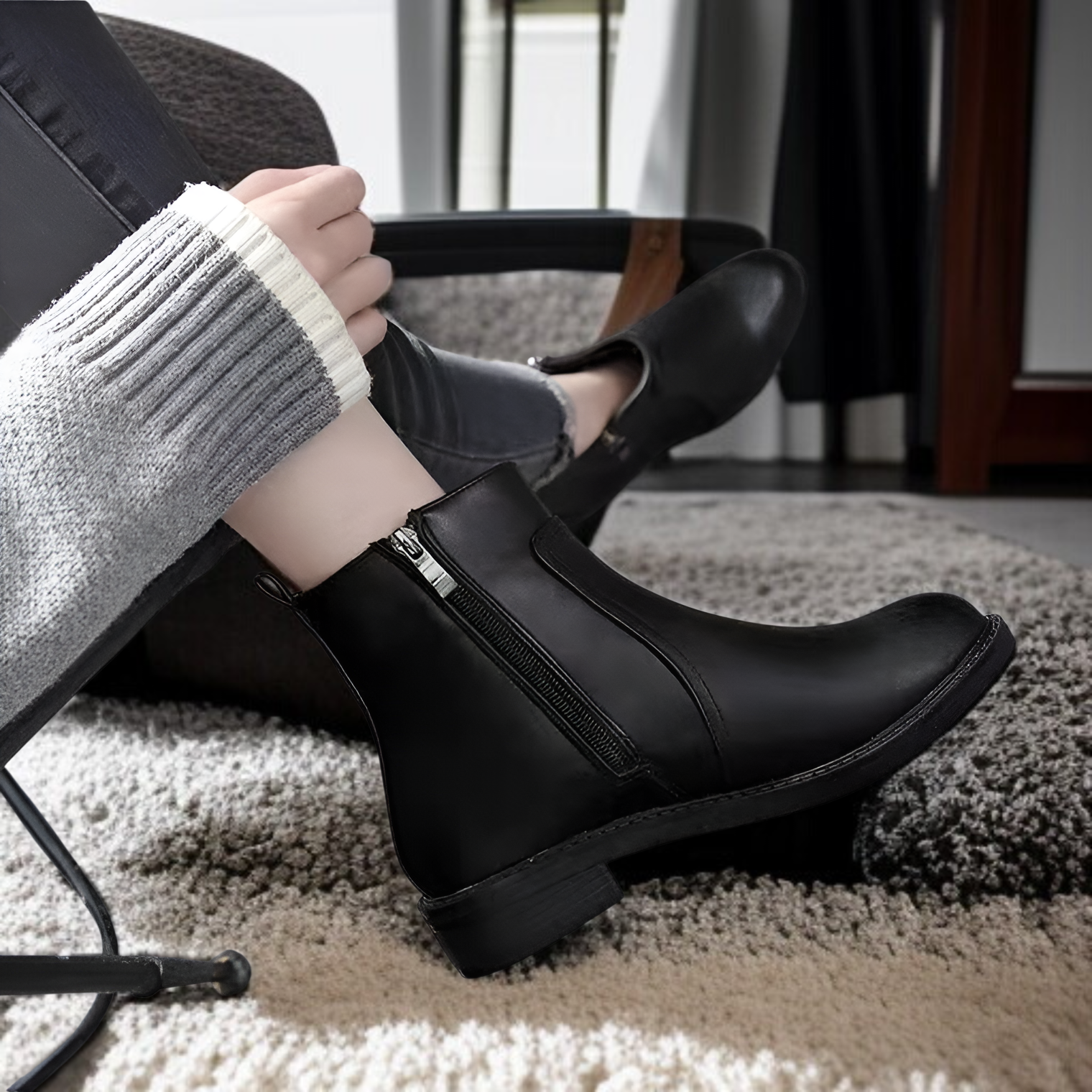 ブーツ レディース ショートブーツ 2024年秋冬新作 チェルシー スノーブーツ フラット