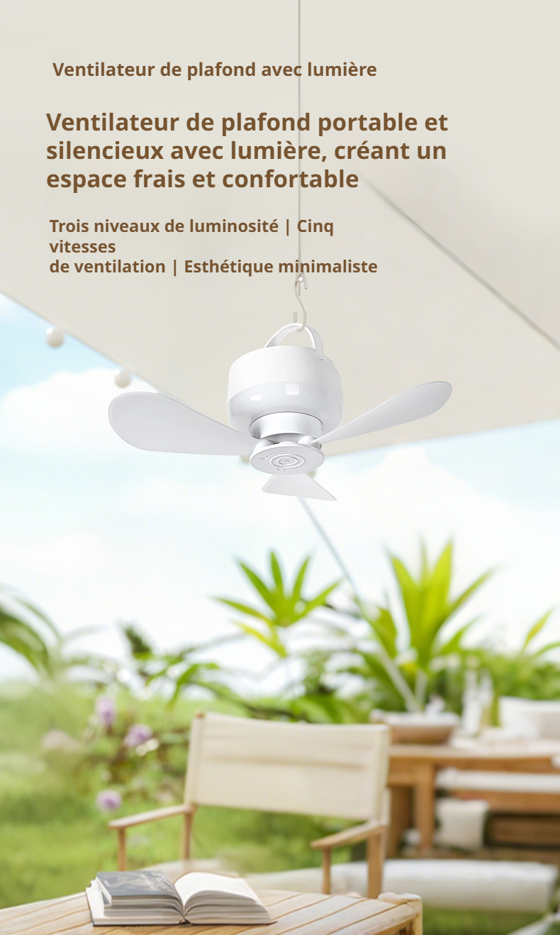 Mini ventilateur de plafond USB à motif avec télécommande