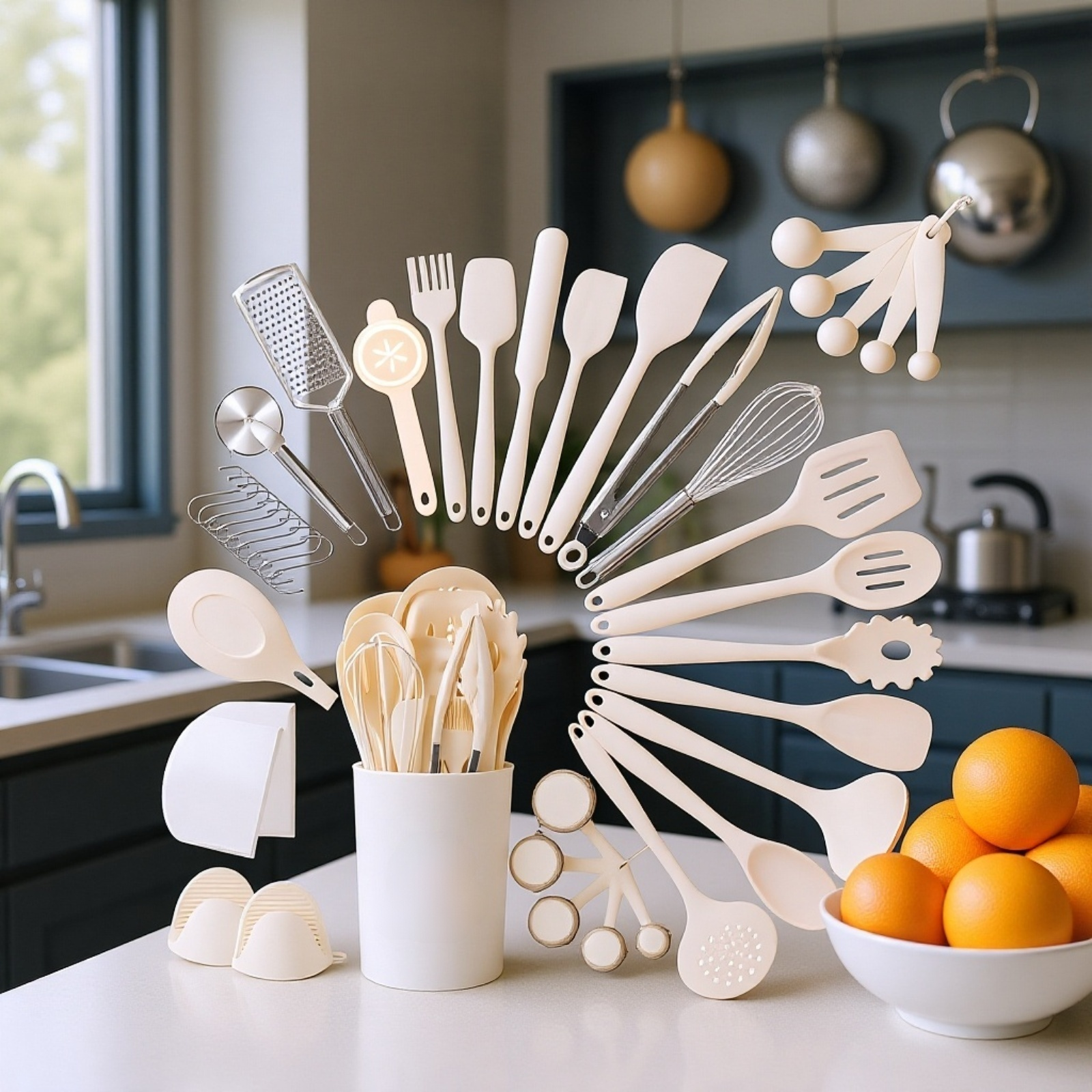 Durable silicone tongs grabbing food