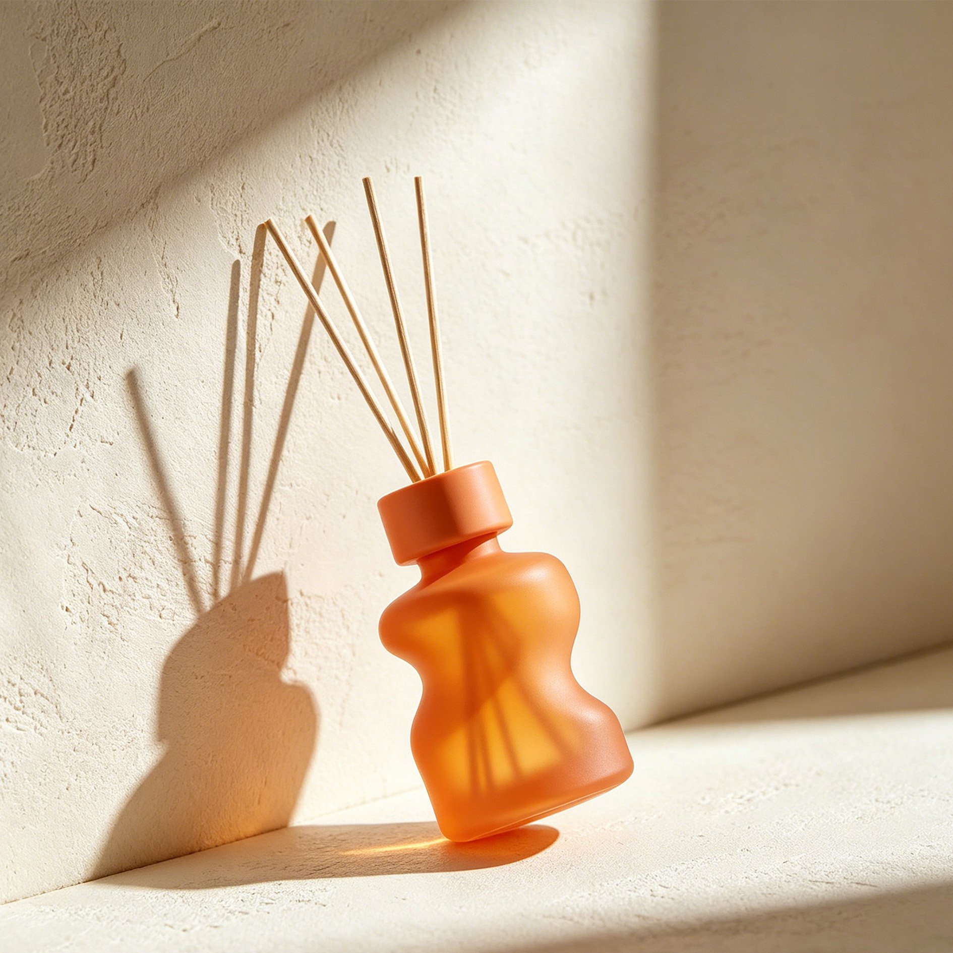 Aromatherapie-Flasche mit ätherischen Ölen auf Holztisch
