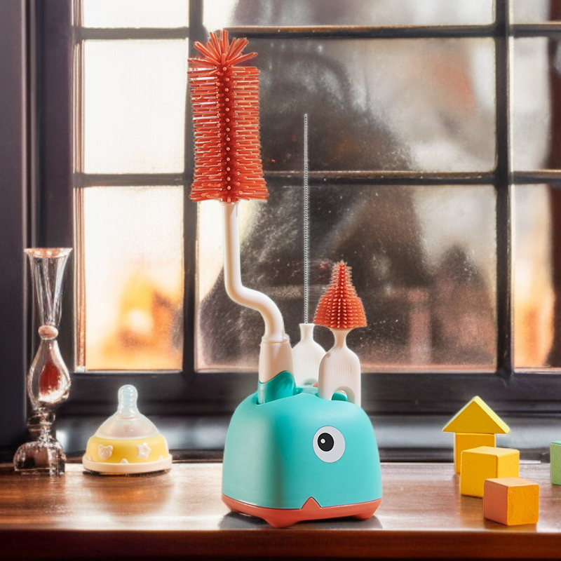 シリコン製哺乳瓶・乳首・ストロー洗浄ブラシセット