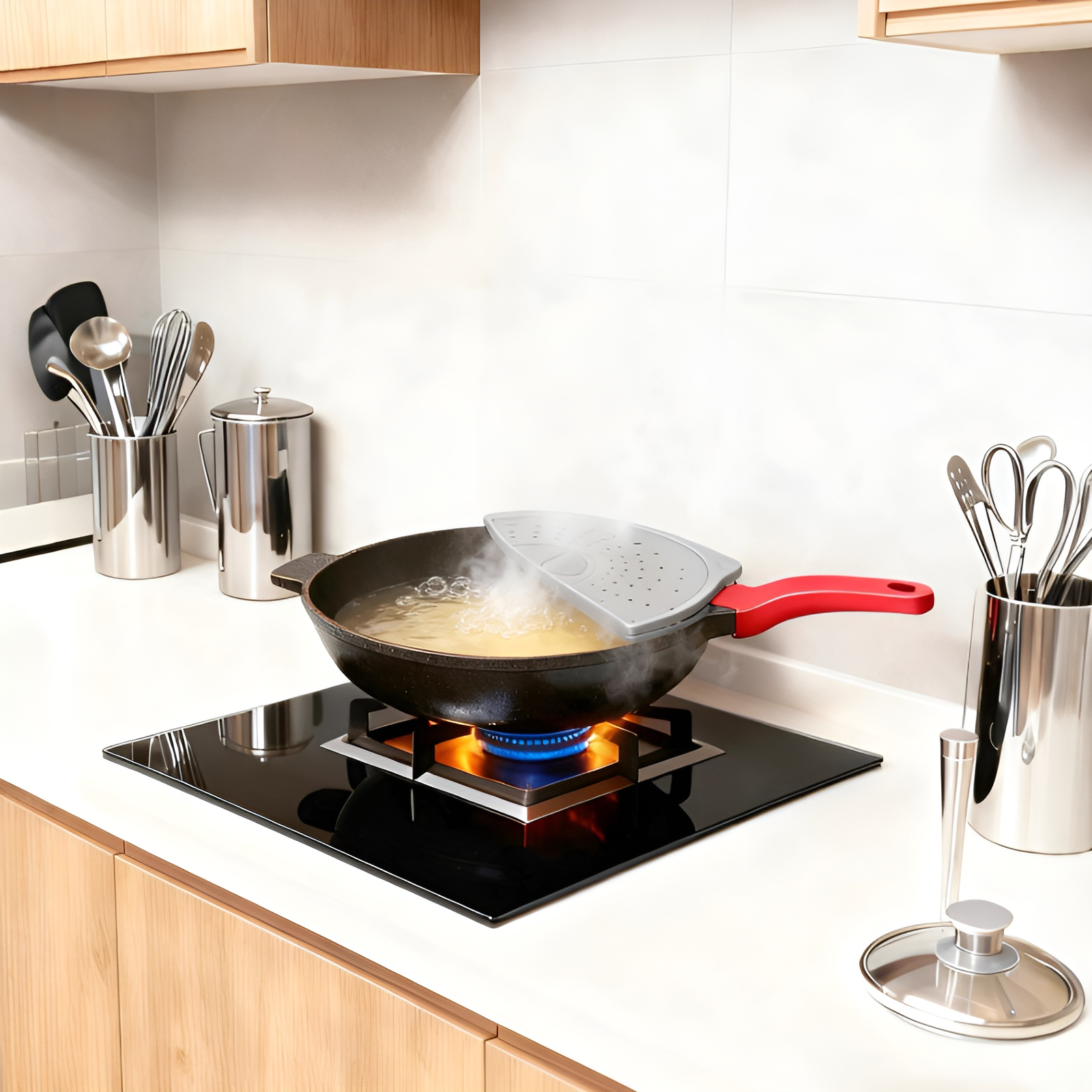 Silicone Hollow Overflow Prevention Pot Lid