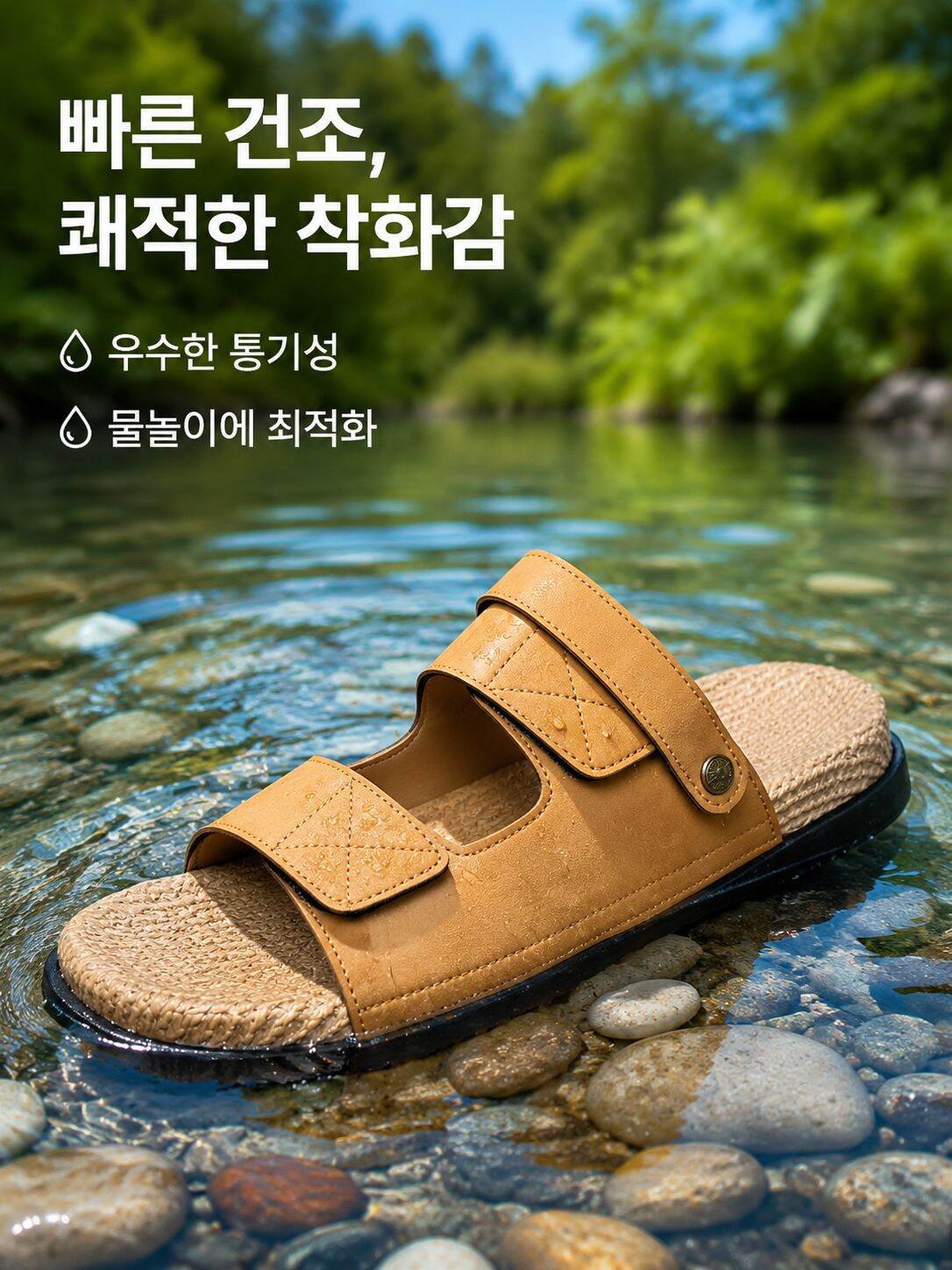 남성 트렌디 브랜드 비치샌들, 다기능 아웃도어 워터스포츠 슈즈