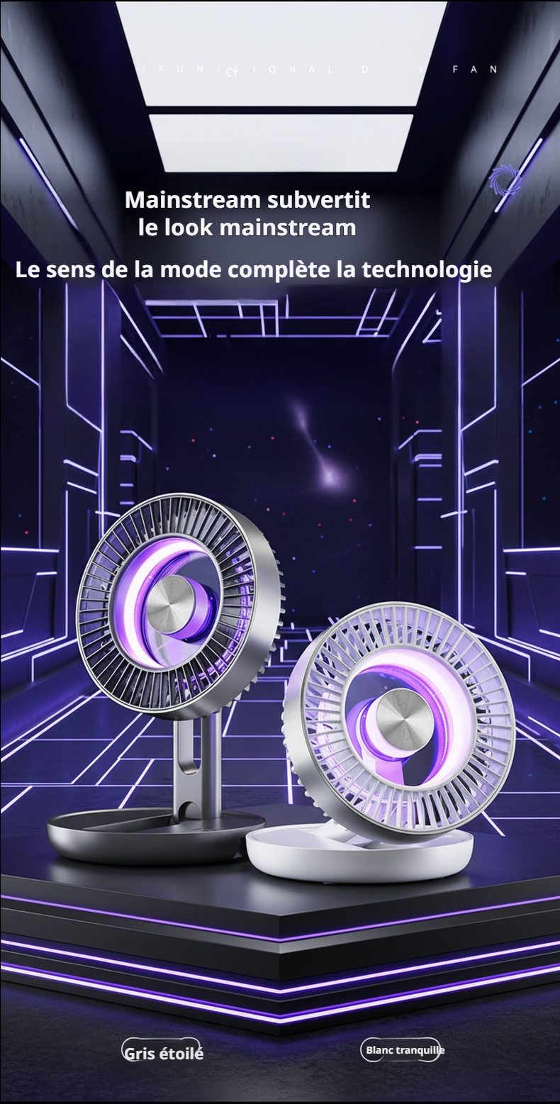 Ventilateur mural moderne avec éclairage LED