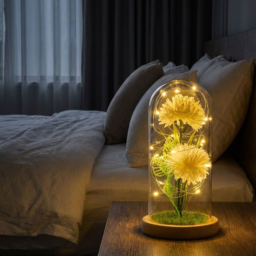 保存花とドライフラワーのガラスドーム