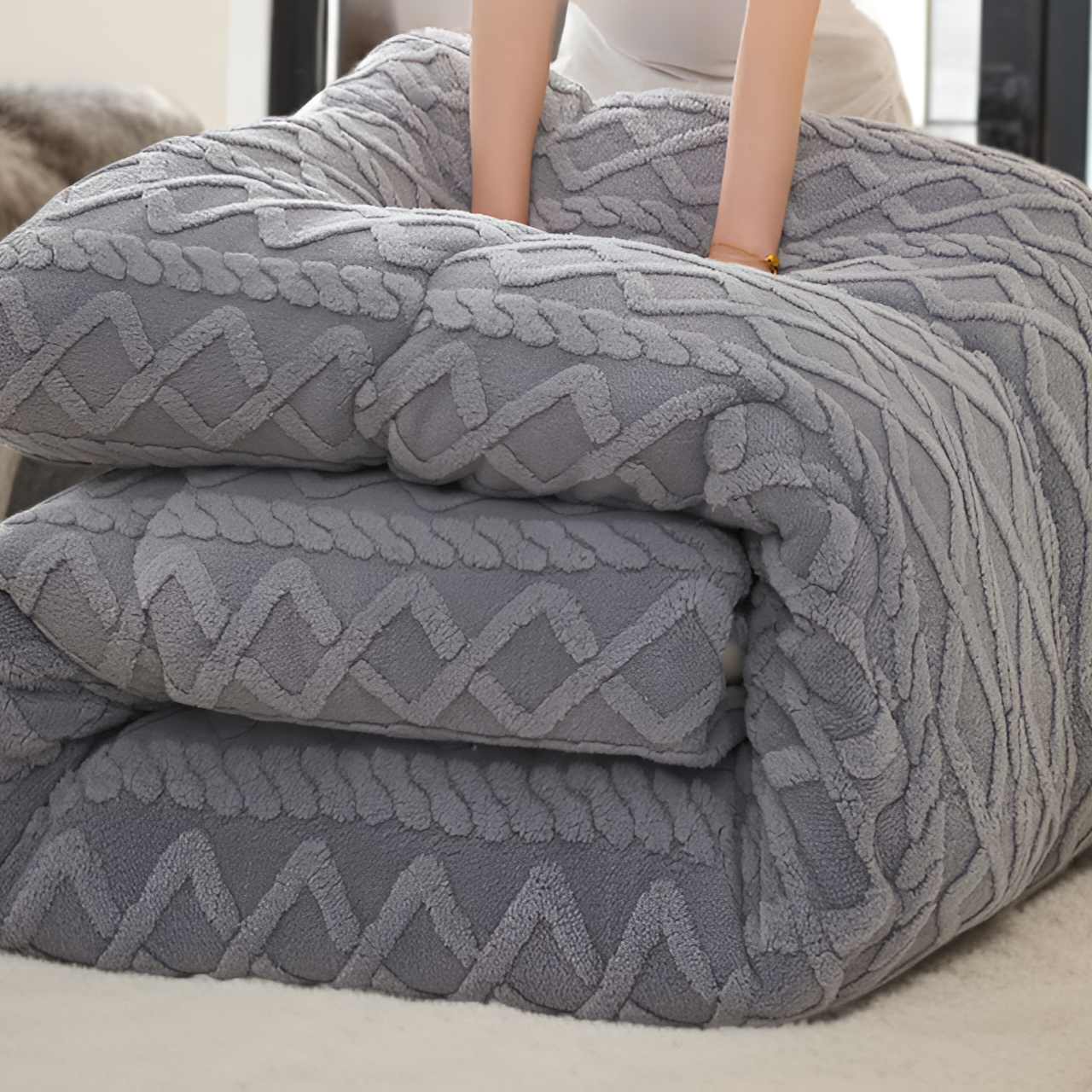 暖かいフランネル布団を厚くする