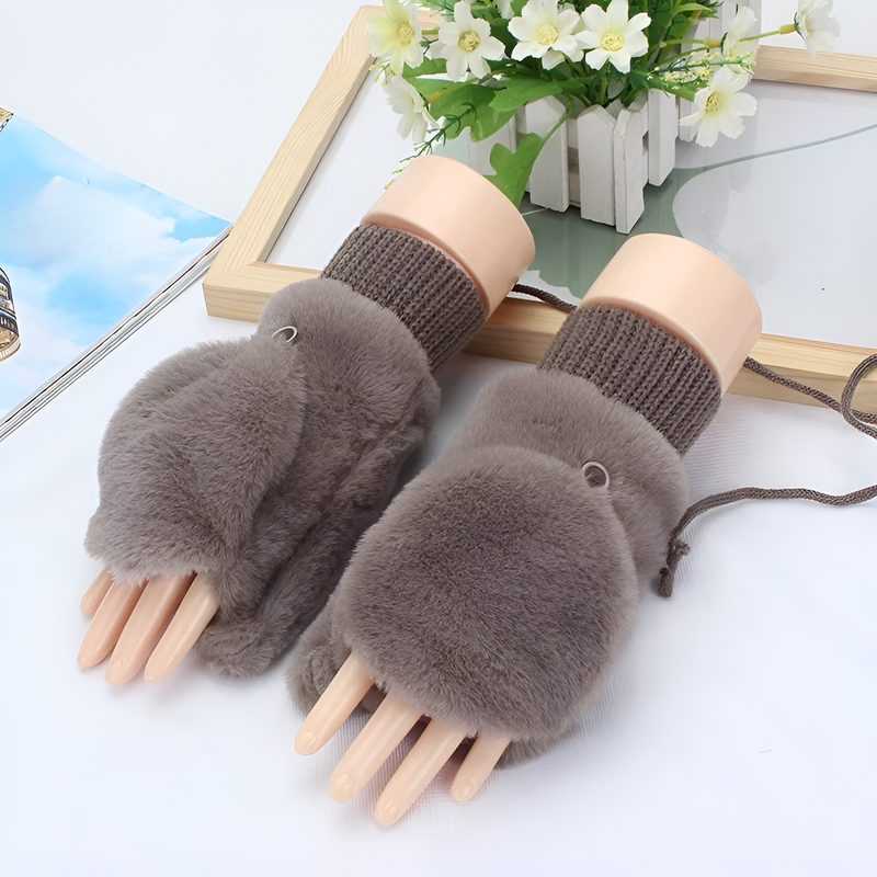 guantes de peluche