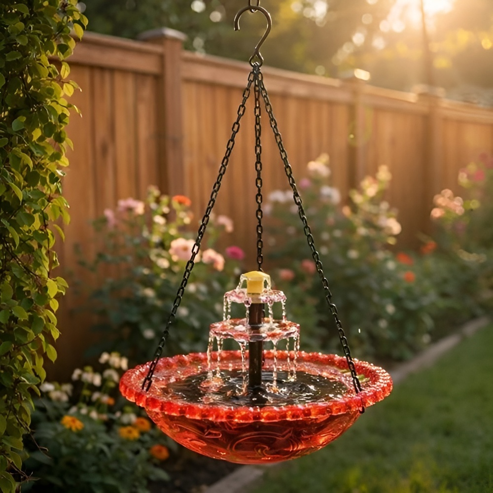 Hanging Outdoor Bird Feeder Decorative Bath Basin, Balcony Garden Hummingbird Feeder