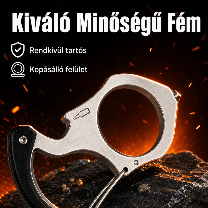 Legális önvédelmi bokszgyűrű kulcstartó többfunkciós gyűrűs üvegnyitó