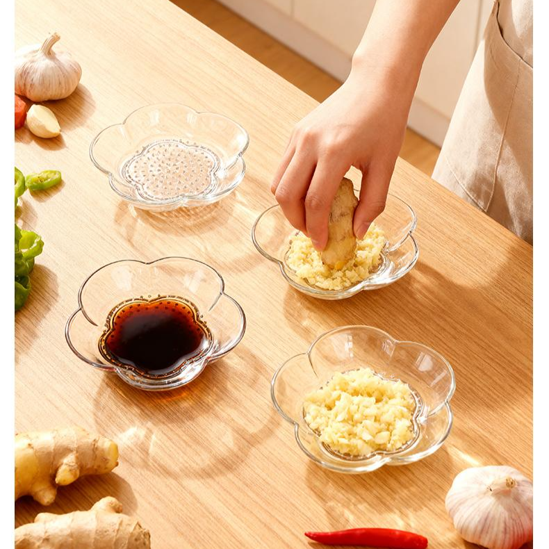 투명 벚꽃 생강 마늘 갈이 접시