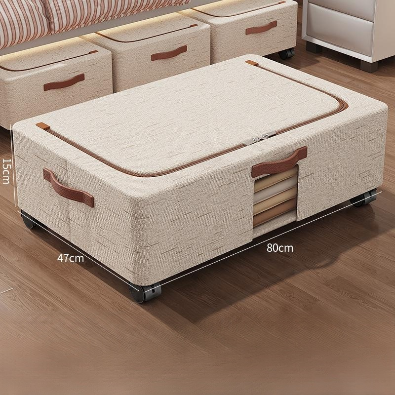 Under-bed storage box with casters